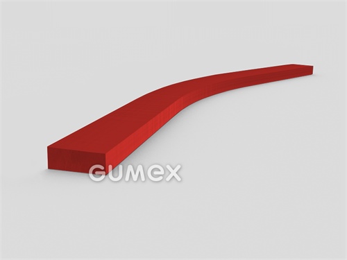 Gumový profil obdĺžnikový, 10x20mm, 75°ShA, NR-SBR, -40°C/+80°C, červený